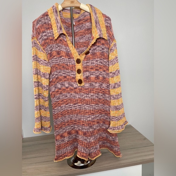 Free People | Wendy Ribbed Knit Romper Boho Oversized Lounge - Picture 2 of 7
